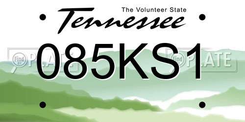 085KS1 Tennessee License Plate