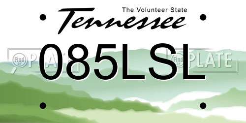 085LSL Tennessee License Plate