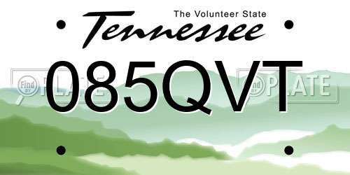 085QVT Tennessee License Plate