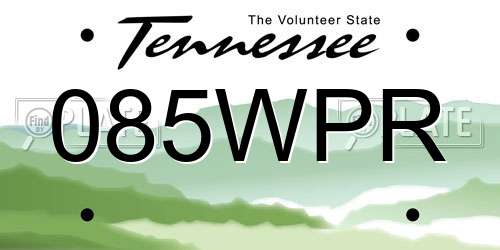 085WPR Tennessee License Plate