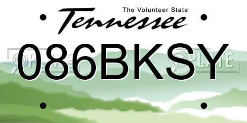 086BKSY Tennessee License Plate