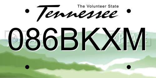 086BKXM Tennessee License Plate