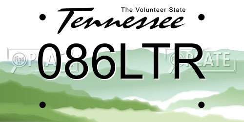 086LTR Tennessee License Plate