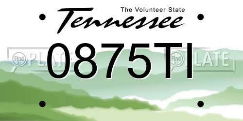 0875TI Tennessee License Plate