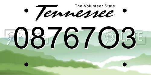 08767O3 Tennessee License Plate