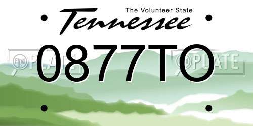 0877TO Tennessee License Plate