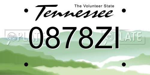 0878ZI Tennessee License Plate