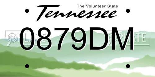 0879DM Tennessee License Plate