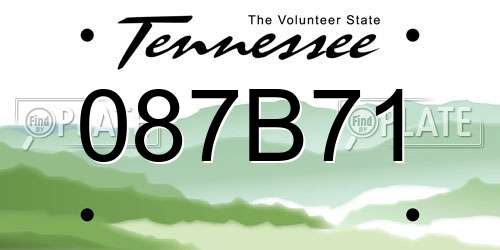 087B71 Tennessee License Plate