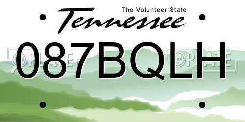 087BQLH Tennessee License Plate