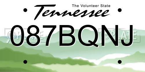 087BQNJ Tennessee License Plate