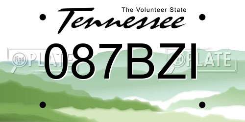 087BZI Tennessee License Plate