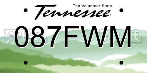 087FWM Tennessee License Plate