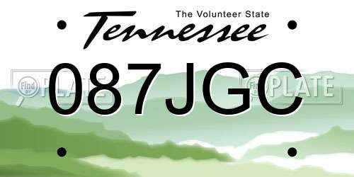 087JGC Tennessee License Plate
