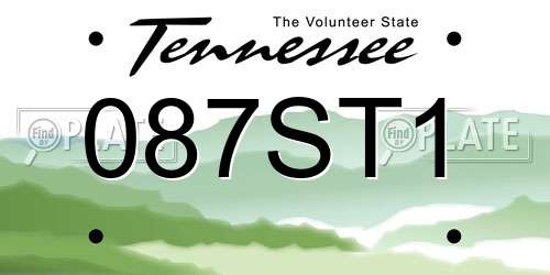 087ST1 Tennessee License Plate