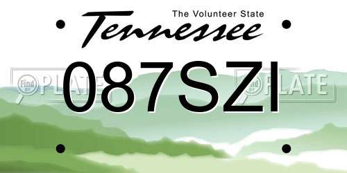 087SZI Tennessee License Plate