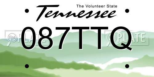087TTQ Tennessee License Plate