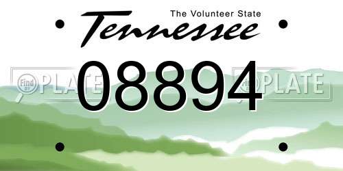 08894 Tennessee License Plate