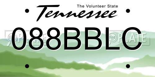 088BBLC Tennessee License Plate