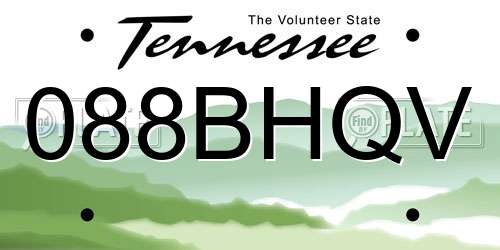 088BHQV Tennessee License Plate