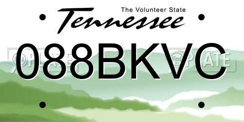 088BKVC Tennessee License Plate