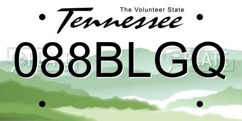 088BLGQ Tennessee License Plate