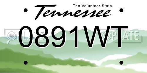 0891WT Tennessee License Plate