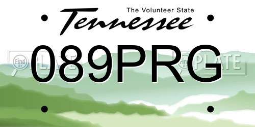 089PRG Tennessee License Plate