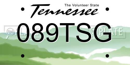 089TSG Tennessee License Plate
