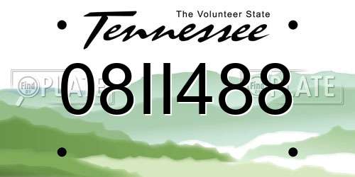 08II488 Tennessee License Plate