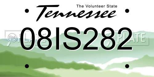 08IS282 Tennessee License Plate