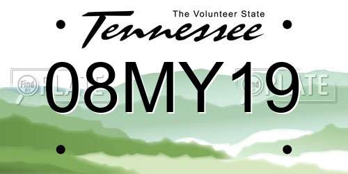 08MY19 Tennessee License Plate