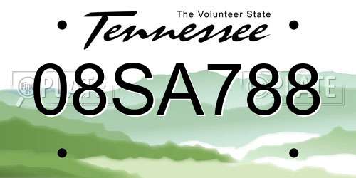 08SA788 Tennessee License Plate