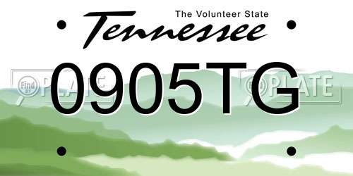 0905TG Tennessee License Plate