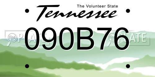 090B76 Tennessee License Plate