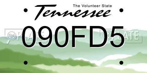 090FD5 Tennessee License Plate
