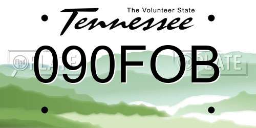 090FOB Tennessee License Plate