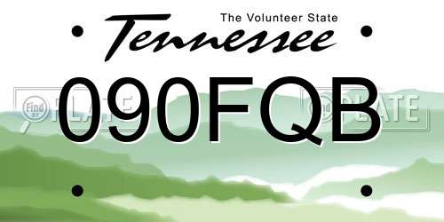090FQB Tennessee License Plate