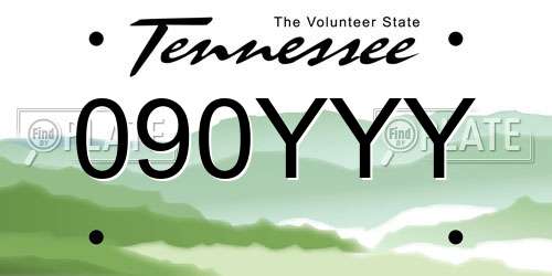 090YYY Tennessee License Plate