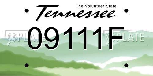 09111F Tennessee License Plate