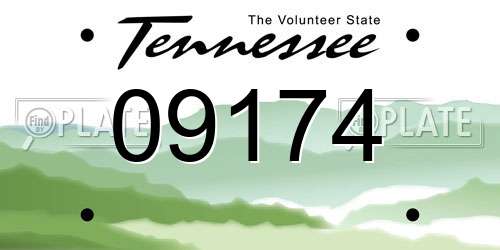 09174 Tennessee License Plate