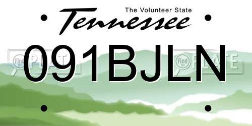 091BJLN Tennessee License Plate