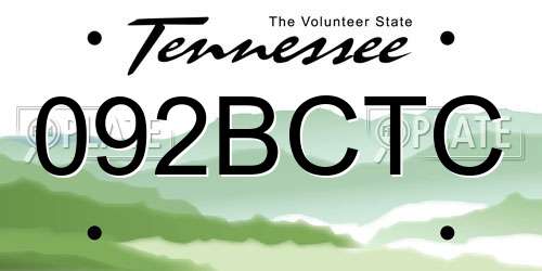 092BCTC Tennessee License Plate
