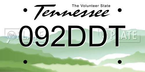 092DDT Tennessee License Plate