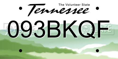 093BKQF Tennessee License Plate