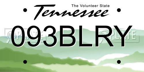 093BLRY Tennessee License Plate