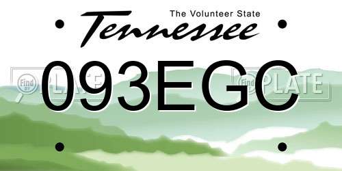 093EGC Tennessee License Plate