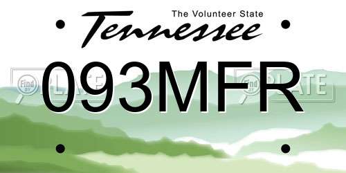 093MFR Tennessee License Plate