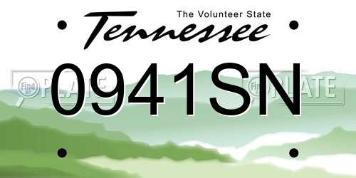 0941SN Tennessee License Plate