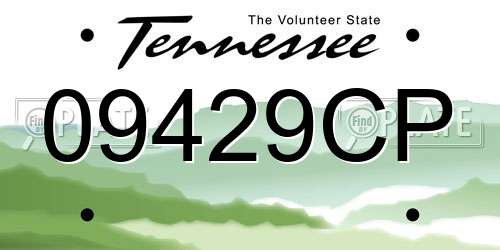 09429CP Tennessee License Plate